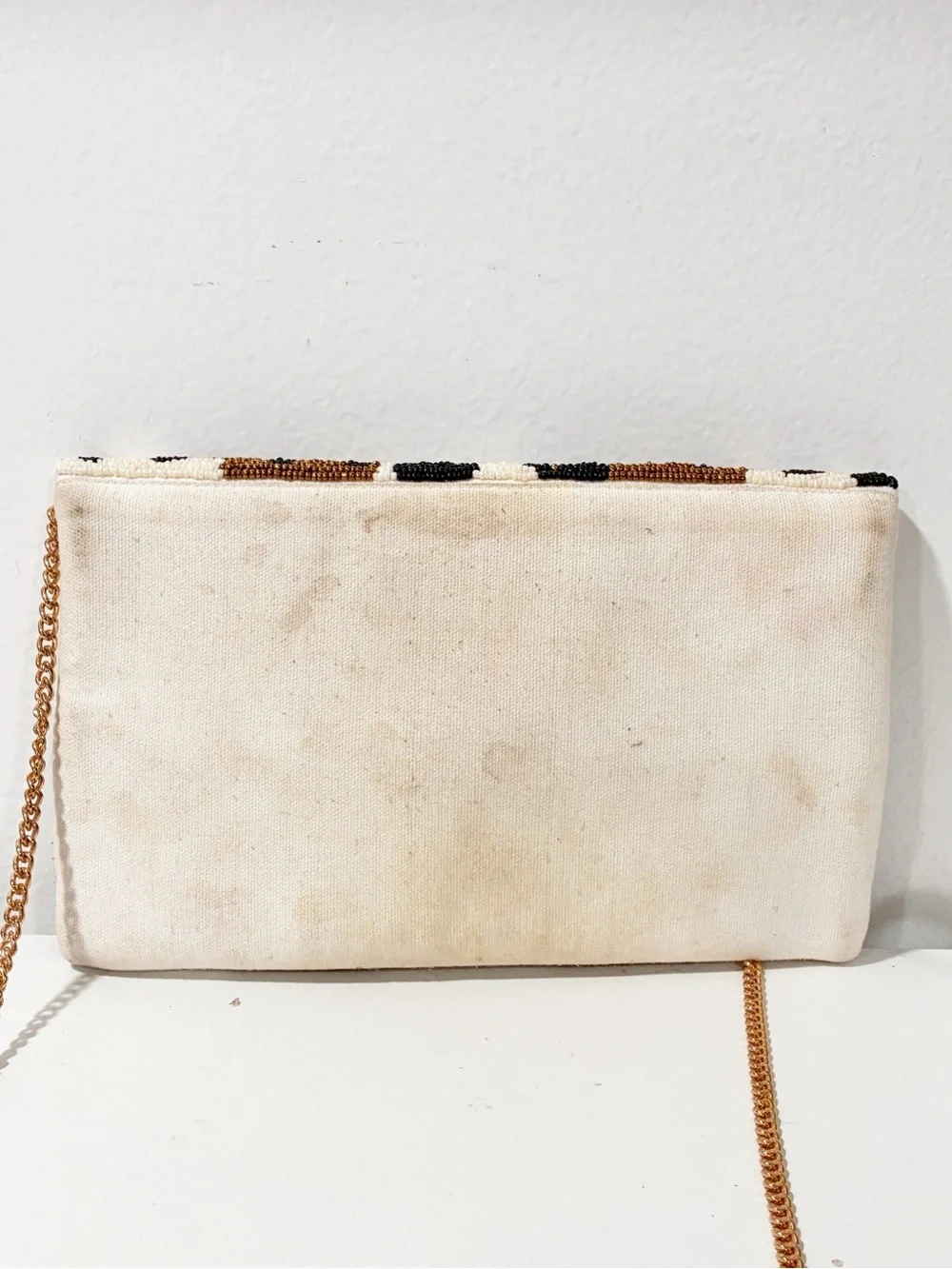 Leopard Animal Print Made in India Glass Beads Clutch Bag